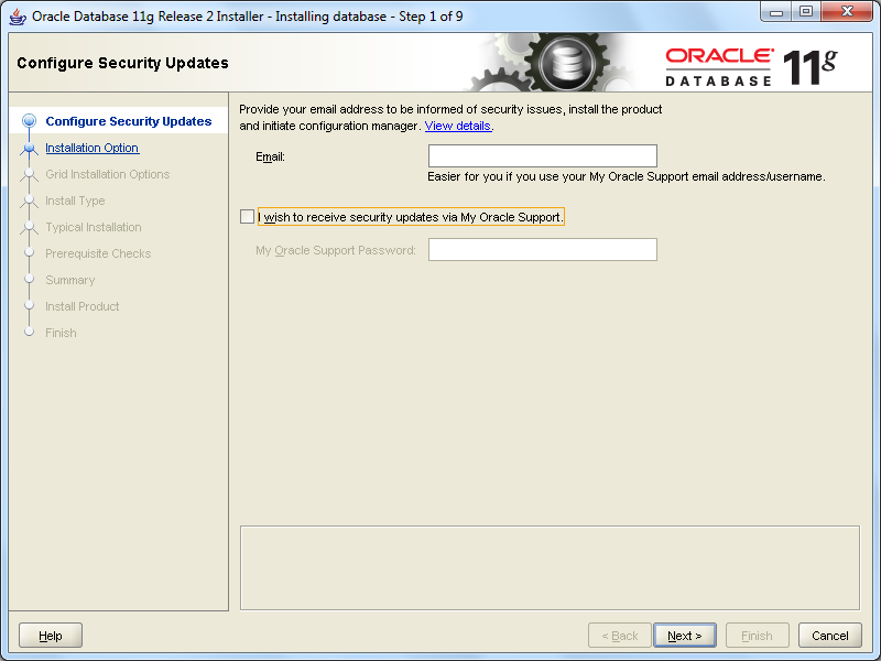 install oracle step 1